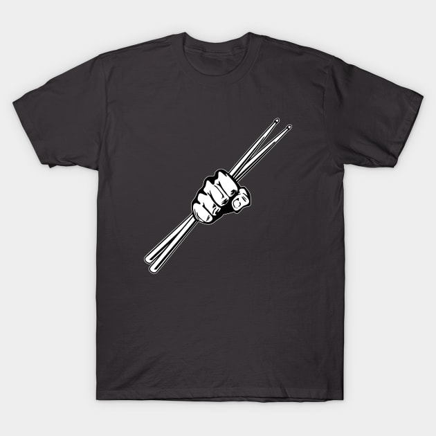 Drum Sticks Fist Punch T-Shirt by hobrath